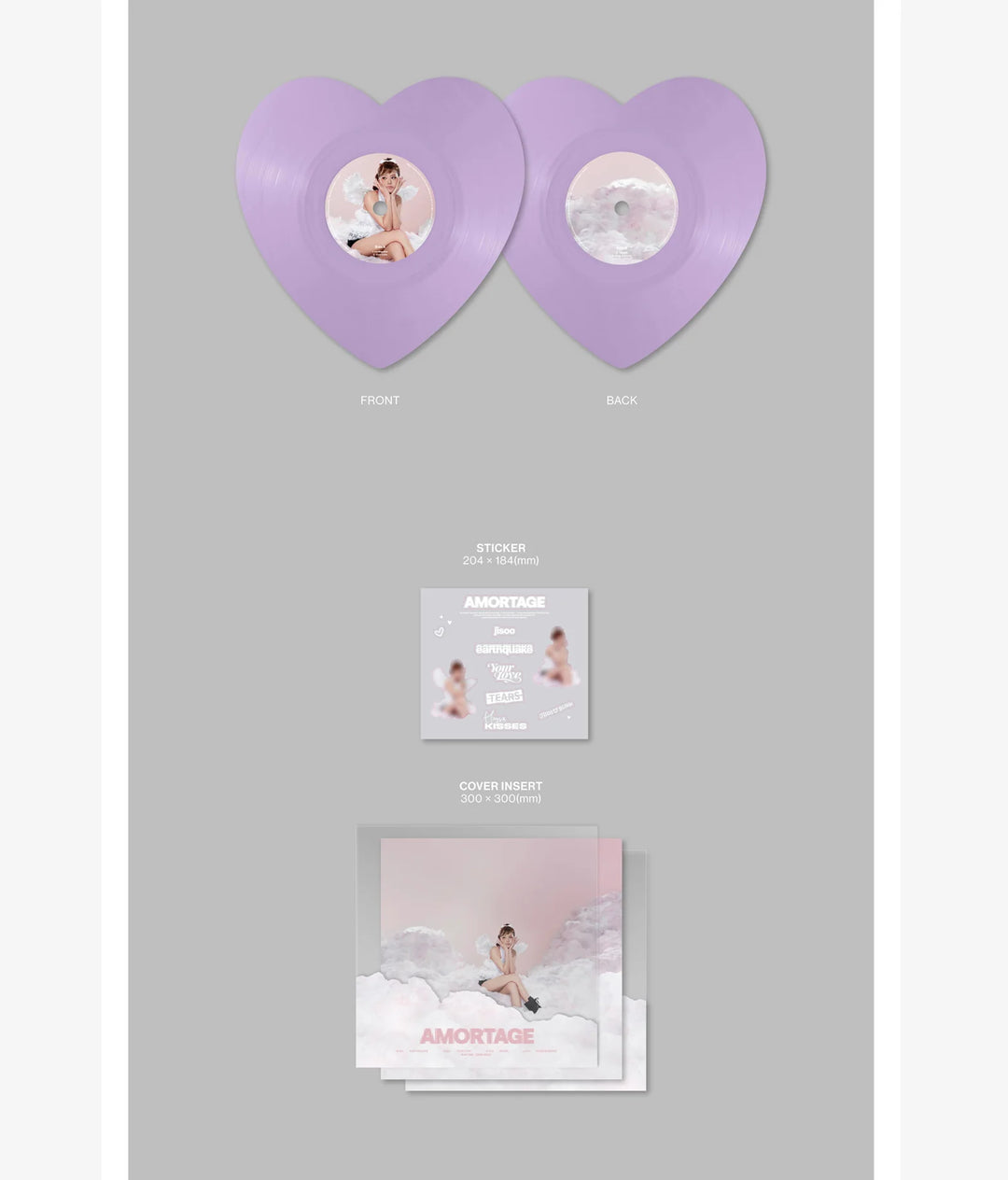 JISOO (BLACKPINK) - Mini Album [AMORTAGE] Vinyl (Heart Ver.)