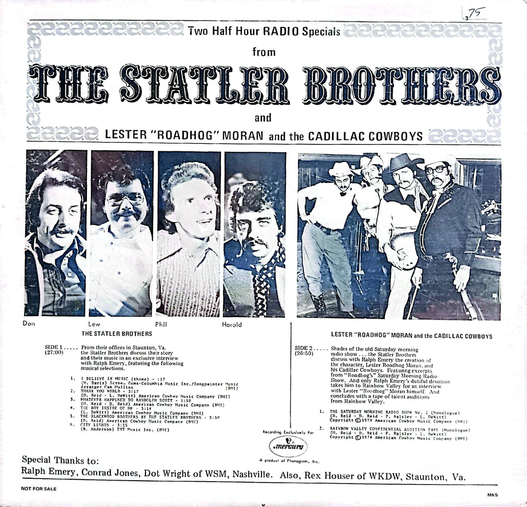 Various Artists - Two Half Hour Radio Specials from The Statles Brothers